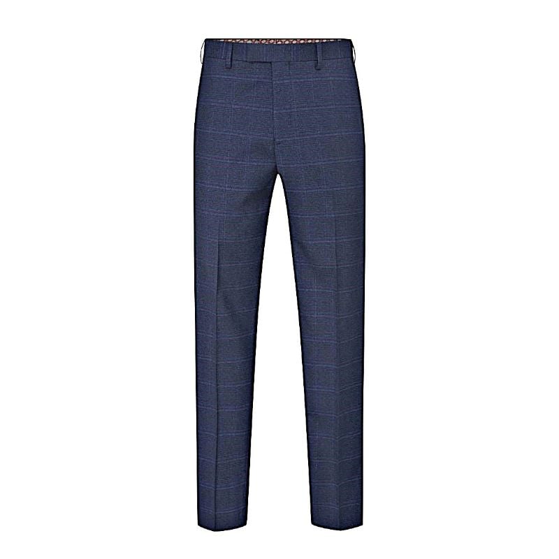HEWES - SKOPES NAVY SELF CHECK SUIT TROUSERS