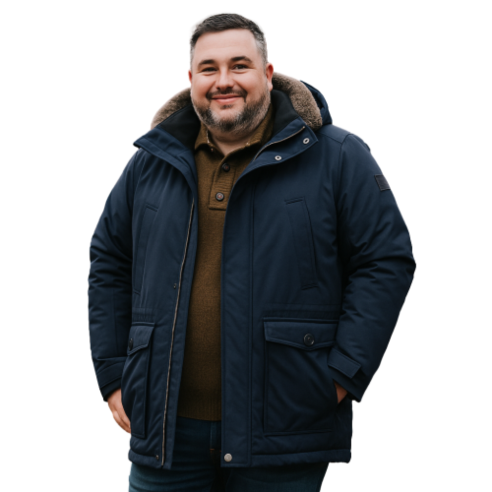 REDPOINT ERIC MENS BIG SIZE WINTERPROOF CASUAL COAT WITH DETACHABLE HOOD