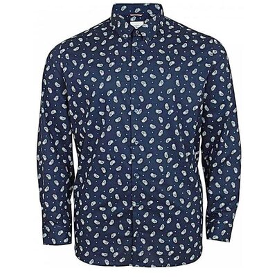 BEN SHERMAN LONG SLEEVE PAISLEY PRINT SHIRT NAVY