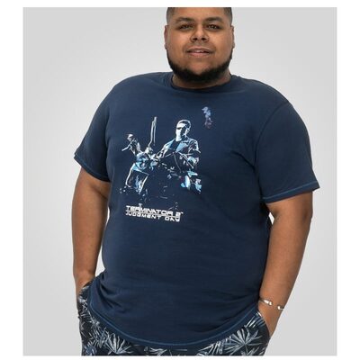 D555 Mens Official Terminator 2 Big T-Shirt Cameron