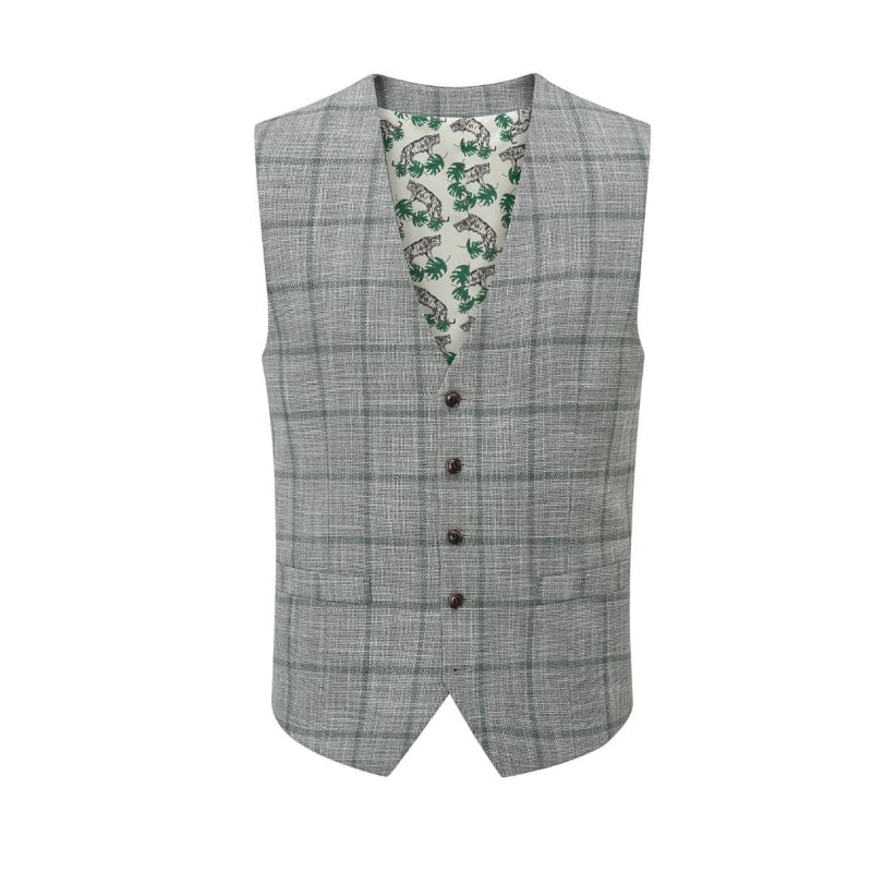 Skopes Valetta Big Mans Waistcoat Grey Check