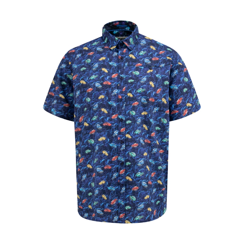 D555 Hartlepool Vintage Car Print Short Sleeve Shirt