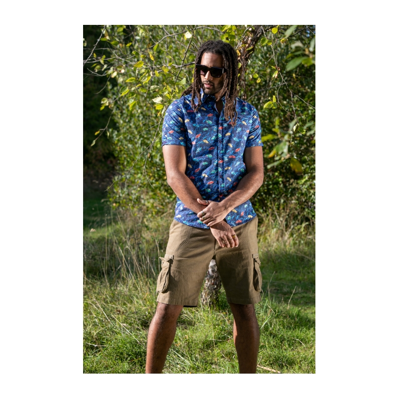 D555 Hartlepool Vintage Car Print Short Sleeve Shirt