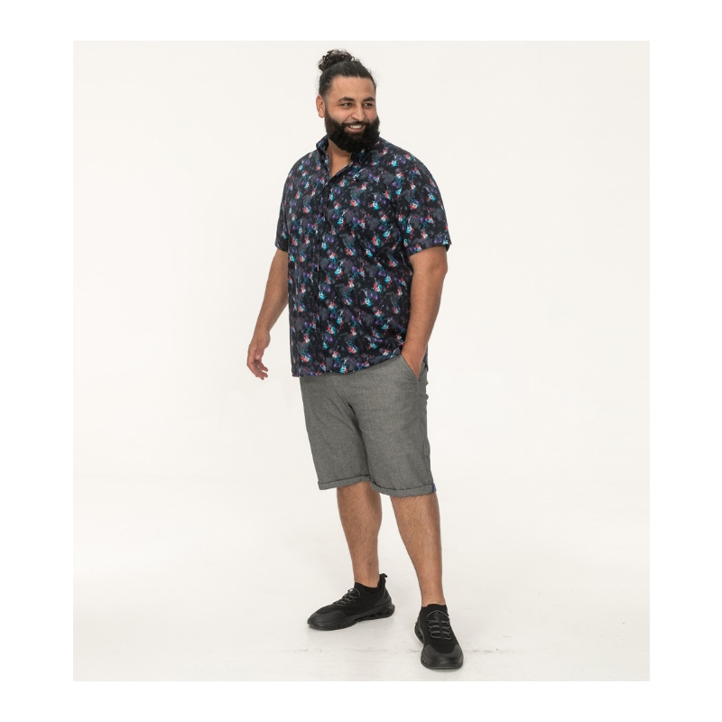 D555 Farnborough Guitar Print Short Sleeve Shirt