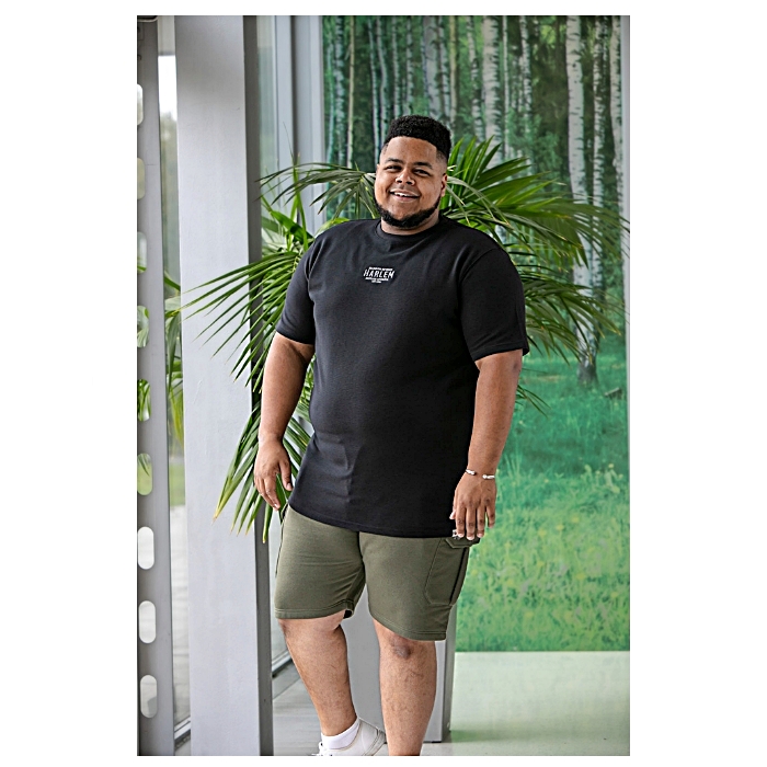D555 Portsmouth Ribbed Stretch T-Shirt Black