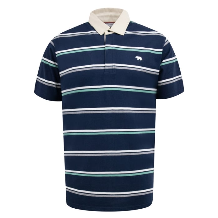 D555 Reading Big Men's Stripe Rugby Polo Shirt