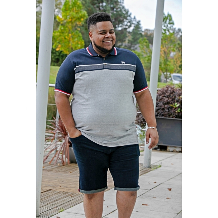 D555 Tipton Men's Stripe Jacquard Polo Shirt