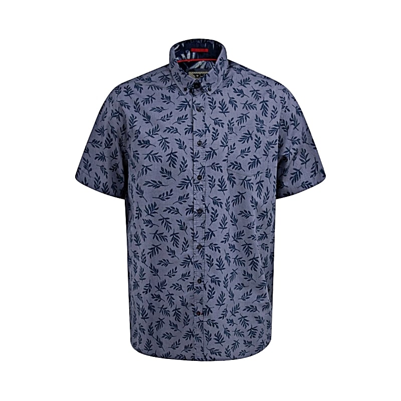 D555 Kettering Hawaiian Leaf Print Short Sleeve Shirt