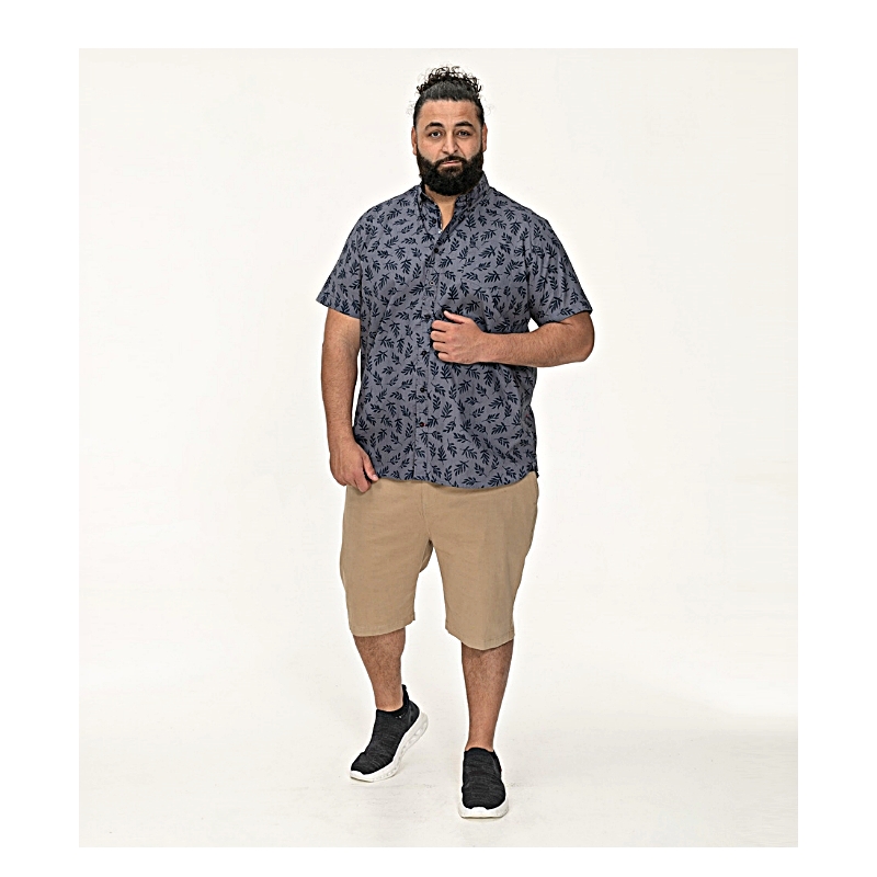 D555 Kettering Hawaiian Leaf Print Short Sleeve Shirt