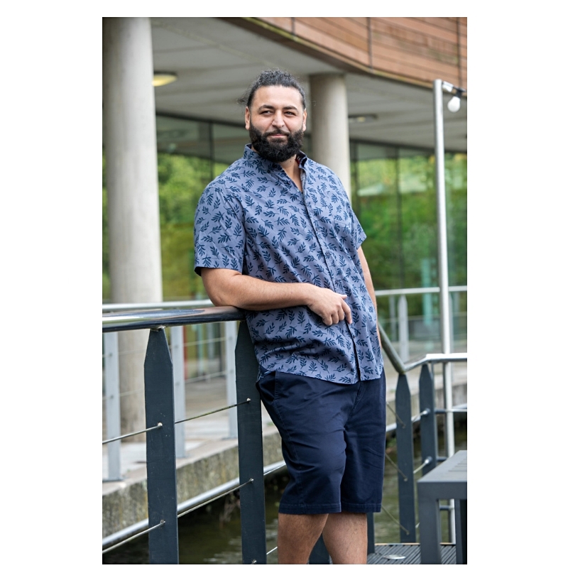 D555 Kettering Hawaiian Leaf Print Short Sleeve Shirt
