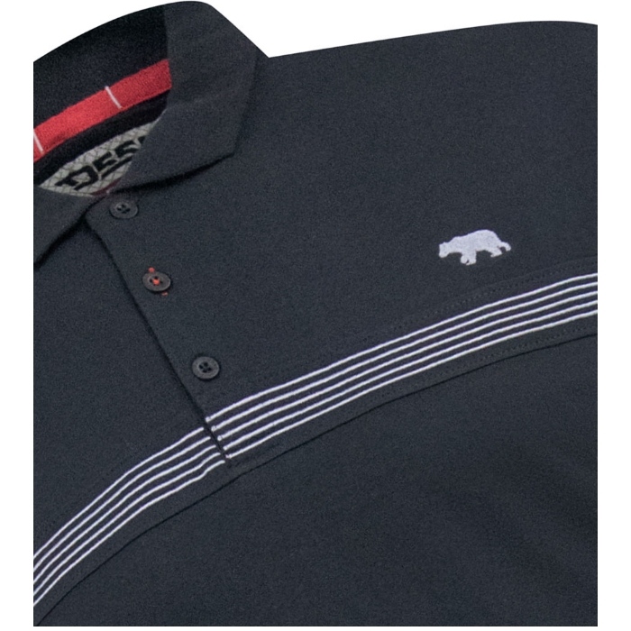 D555 Stafford Big Men's Cut and Sew Polo Shirt Black