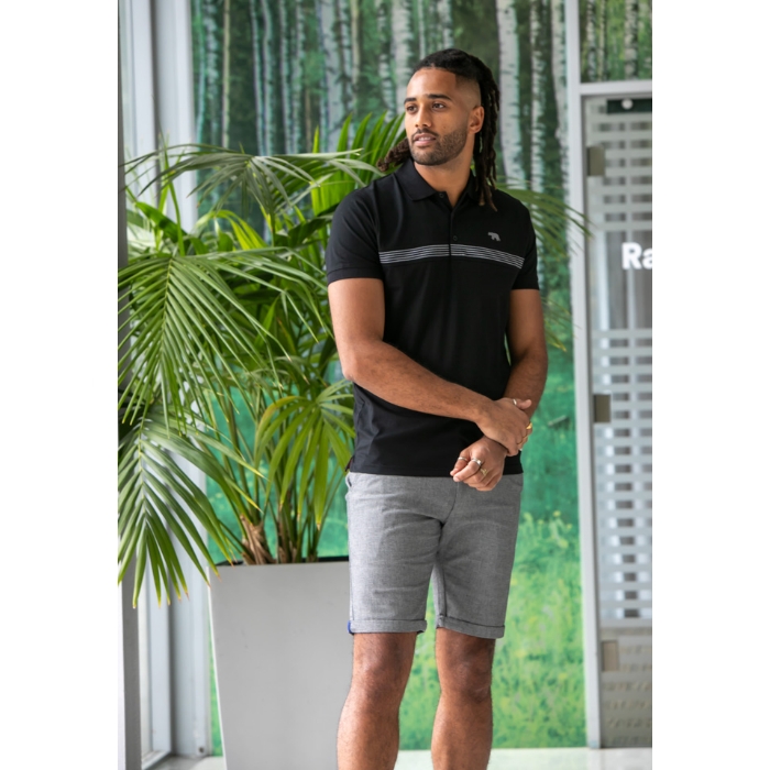 D555 Stafford Big Men's Cut and Sew Polo Shirt Black