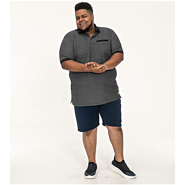D555 Newcastle Mens Pique Polo with Contrast Collar