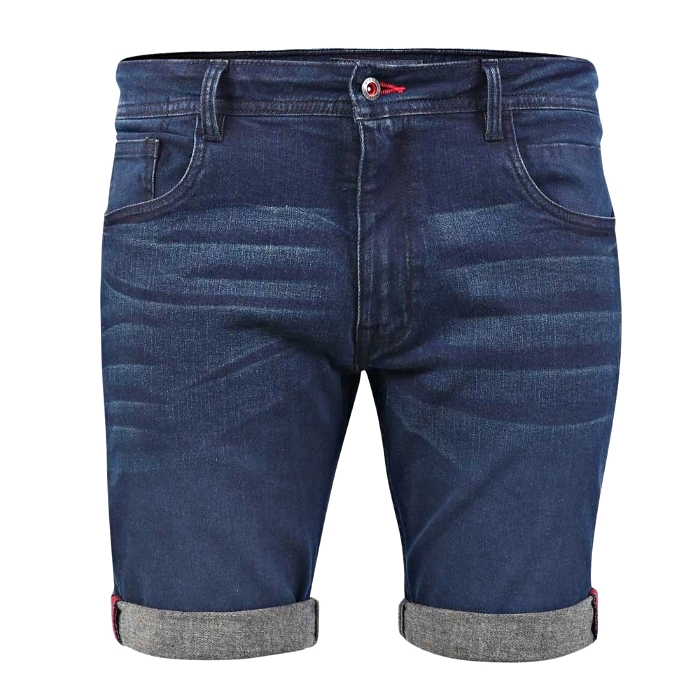 D555 Brentwood Dark Blue Stretch Denim Shorts