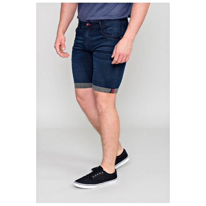 D555 Brentwood Dark Blue Stretch Denim Shorts