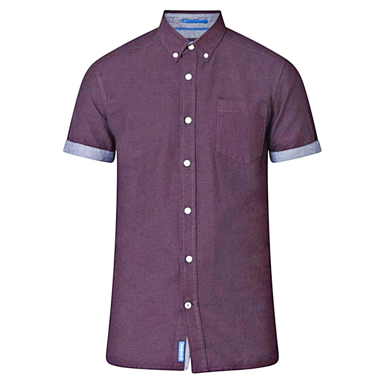 D555 Kevin Short Sleeve Cotton Shirt Dark Plum