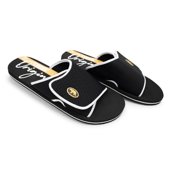 D555 DRAKE Big Mens Slider With Velcro Fastening BLACK