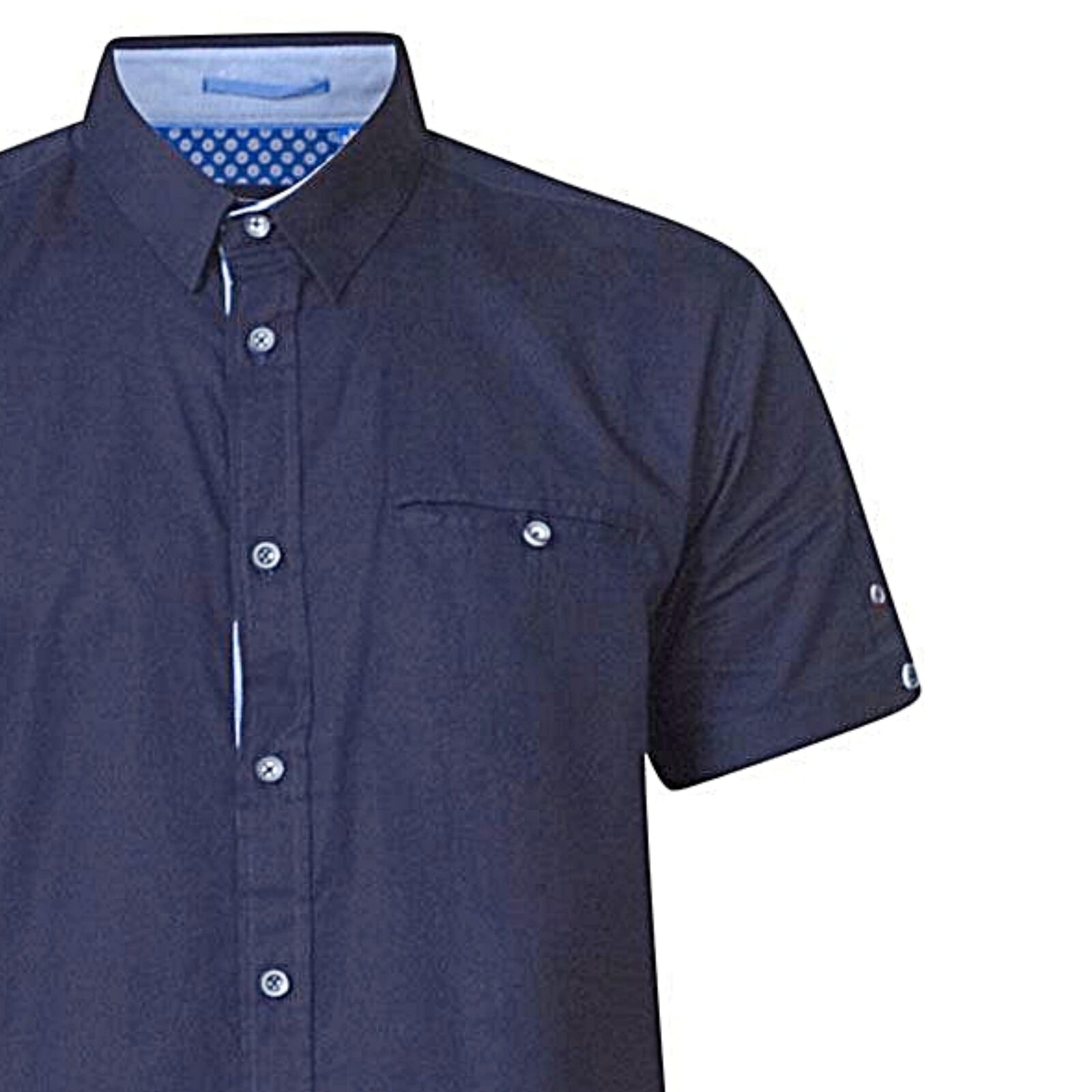 D555 Tim Short Sleeve Cotton Shirt Dark Navy