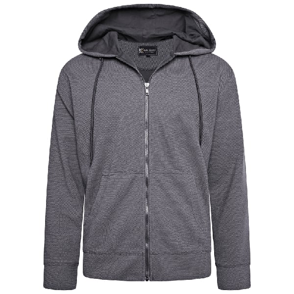 KAM Textured Interlock Hoody Charcoal KBS7078