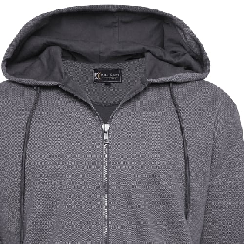 KAM Textured Interlock Hoody Charcoal KBS7078
