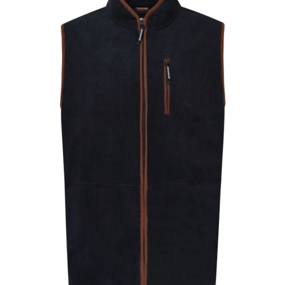 ESPIONAGE Full Zip Micro Fleece GILET NAVY FL047