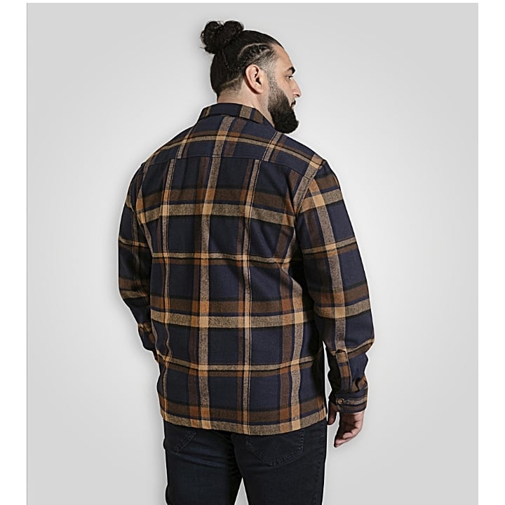 D555 ALDERSHOT Heavy Weight Over Shirt Shacket with Two Button Chest Pockets TAN/NAVY