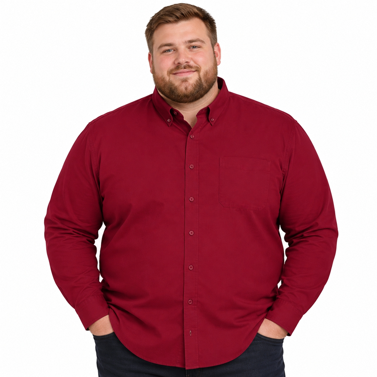 Espionage Long Sleeve Shirt Button Down Collar SH150 WINE