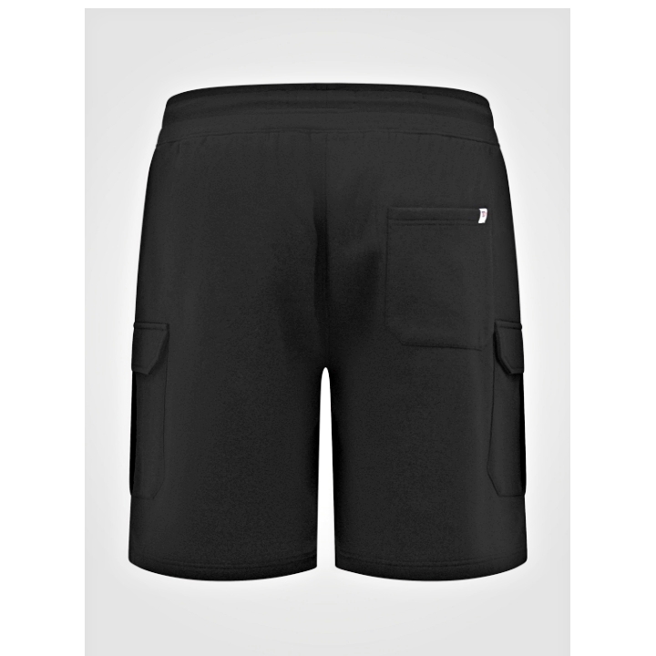 D555 ROBINSON ELASTIC WAIST FLEECE CARGO SHORTS BLACK
