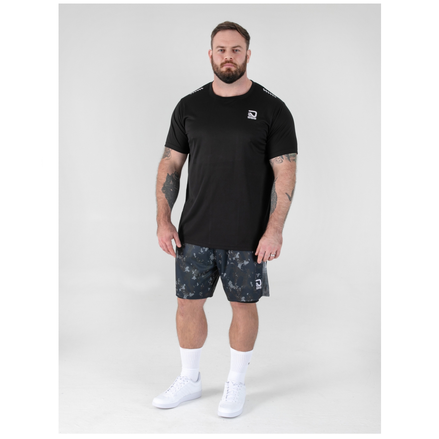 D555 SCOTT Dry Wear Light Weight Reno Mesh Crew Neck T-Shirt BLACK