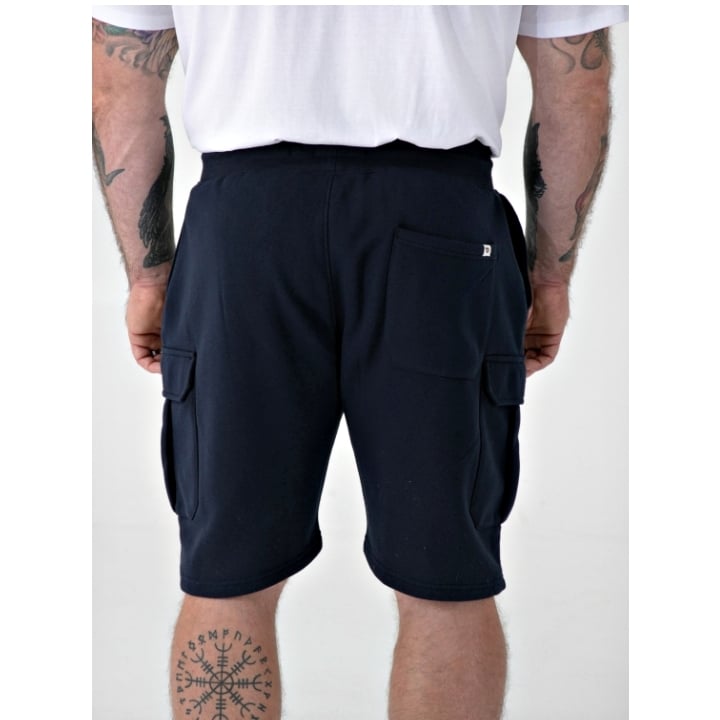 D555 ROBINSON ELASTIC WAIST FLEECE CARGO SHORTS NAVY