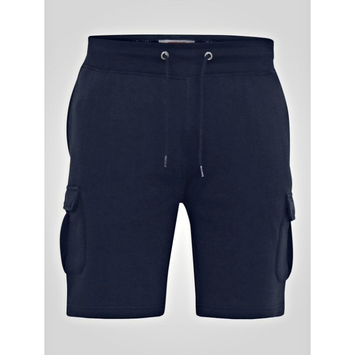 D555 ROBINSON ELASTIC WAIST FLEECE CARGO SHORTS NAVY