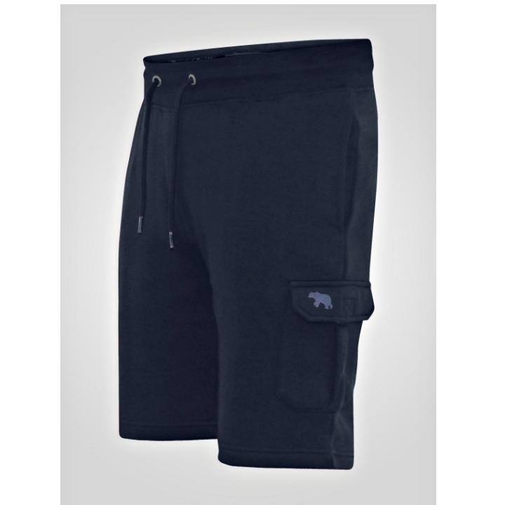 D555 ROBINSON ELASTIC WAIST FLEECE CARGO SHORTS NAVY