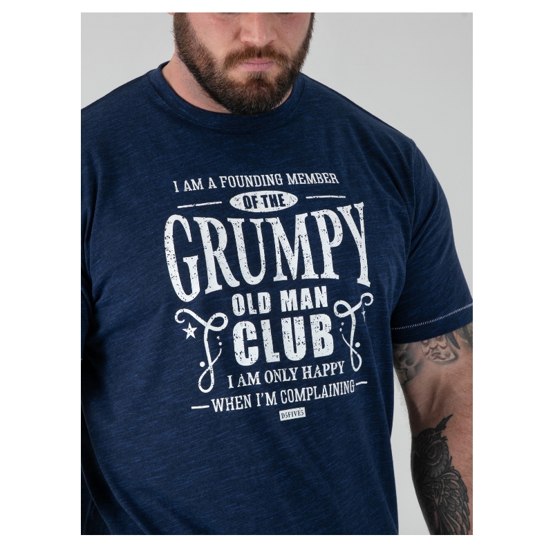 In stock from 2XL to 8XL D555 COOPER Grumpy Old Man Printed Crew Neck T-Shirt NAVY