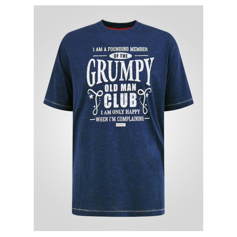 In stock from 2XL to 8XL D555 COOPER Grumpy Old Man Printed Crew Neck T-Shirt NAVY