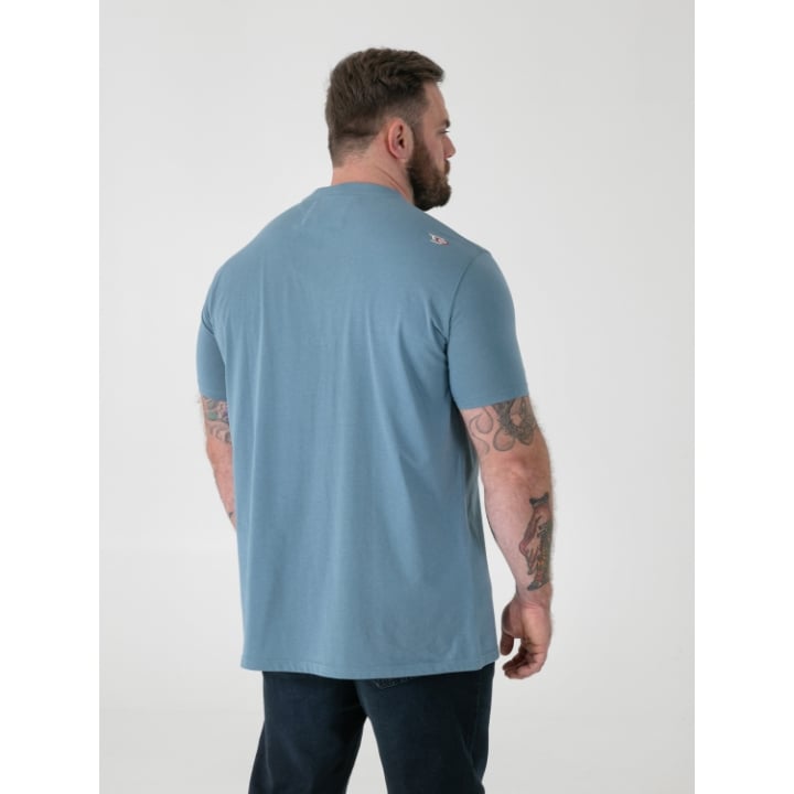D555 MILLER Bearded Skull Printed Crew Neck T-Shirt Light Teal