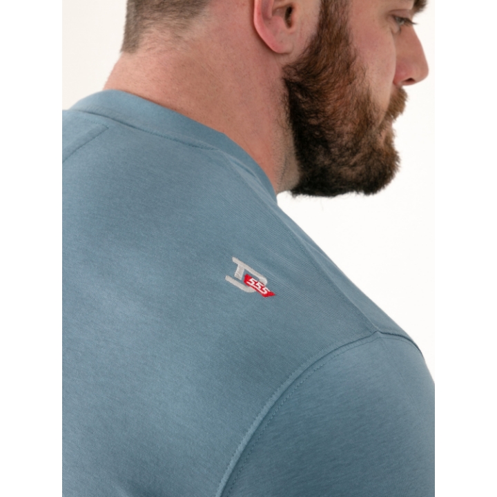 D555 MILLER Bearded Skull Printed Crew Neck T-Shirt Light Teal