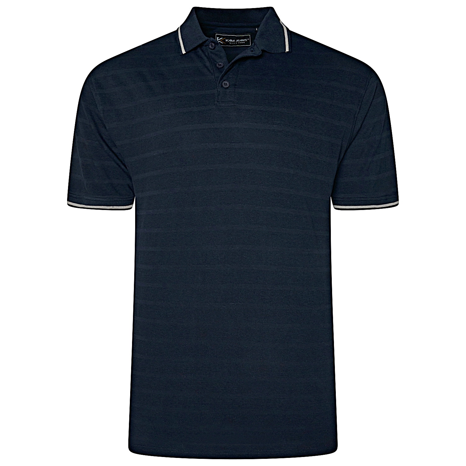 KAM Textured Tipped Collar Polo CARBON KBS5539