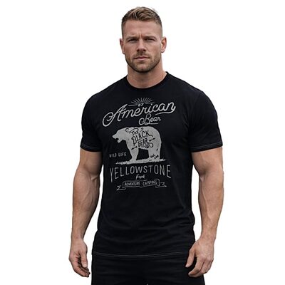 KAM American Bear Print Big Tee BLACK KBS5806