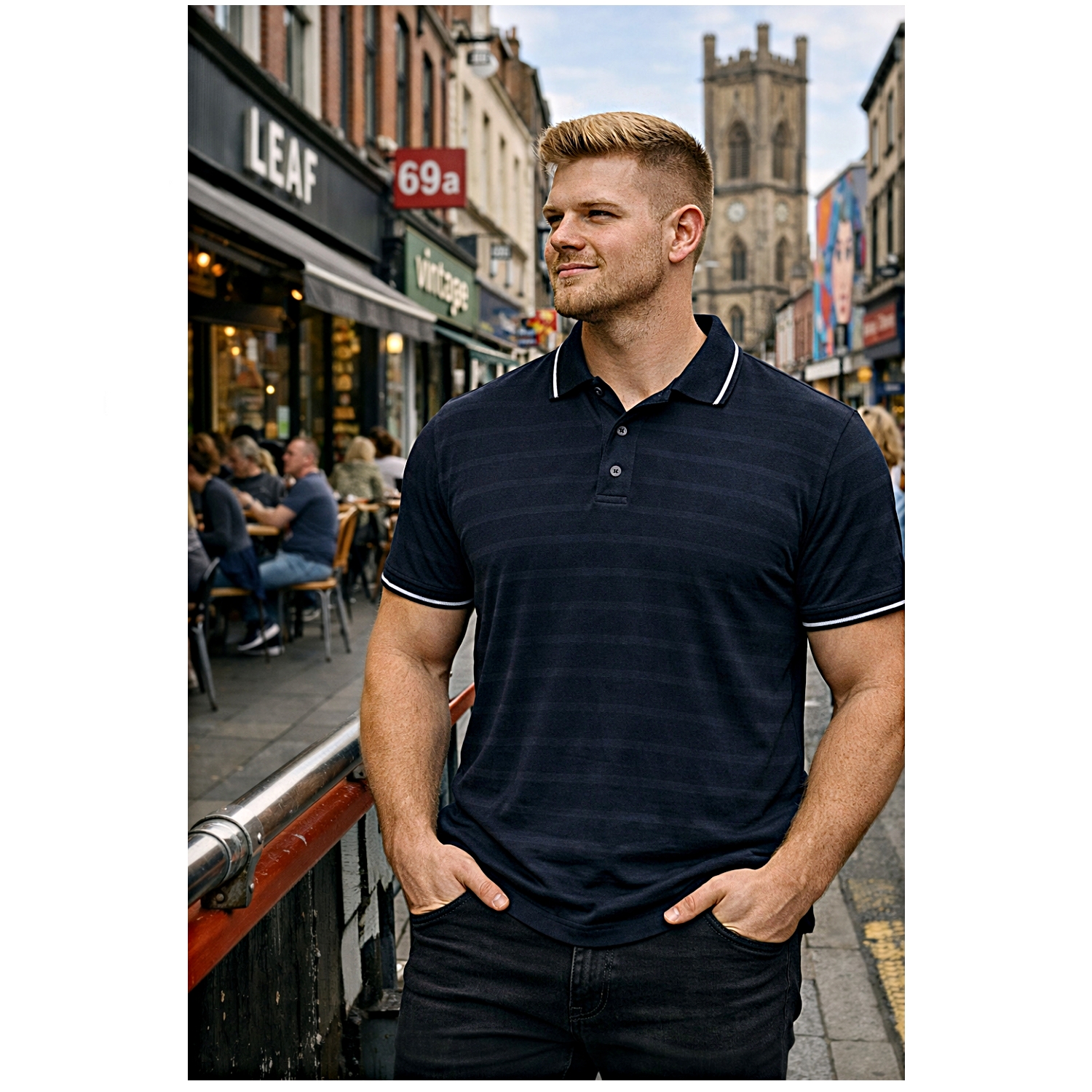 In stock up to 8XL KAM Textured Tipped Collar Polo CARBON