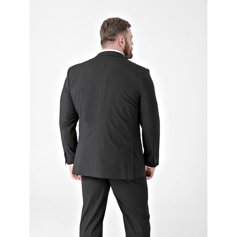 Step into refined tailoring with the D555 TED Big Mens Tailored Suit Jacket with 4 Way Stretch BLACK