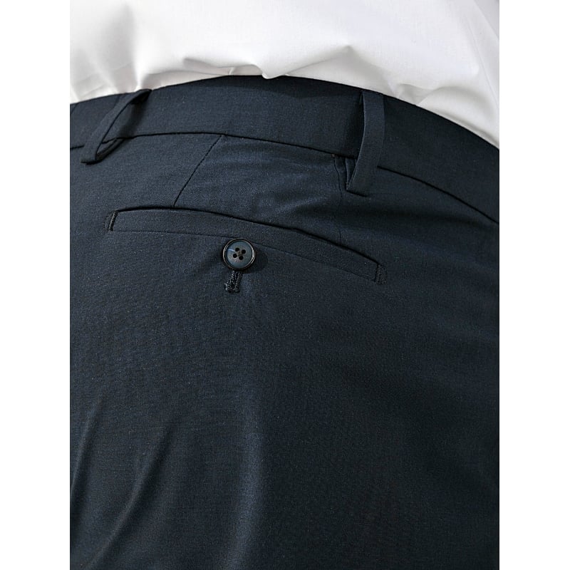 D555 TED Big Mens Tailored Suit Trousers with 4 Way Stretch NAVY