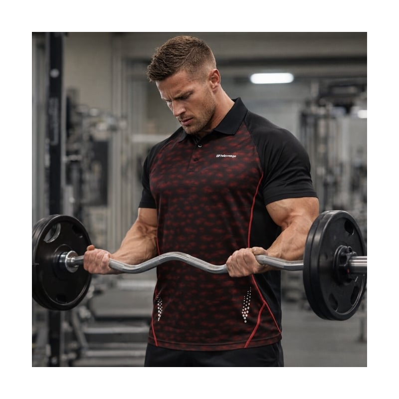 ESPIONAGE PERFORMANCE DRY WEAR POLO BLACK/RED LW156