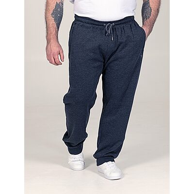 D555 Big Mens Navy Jogger with Fine Stripe Ribbed Cuffs and Zipped Pockets HYDE