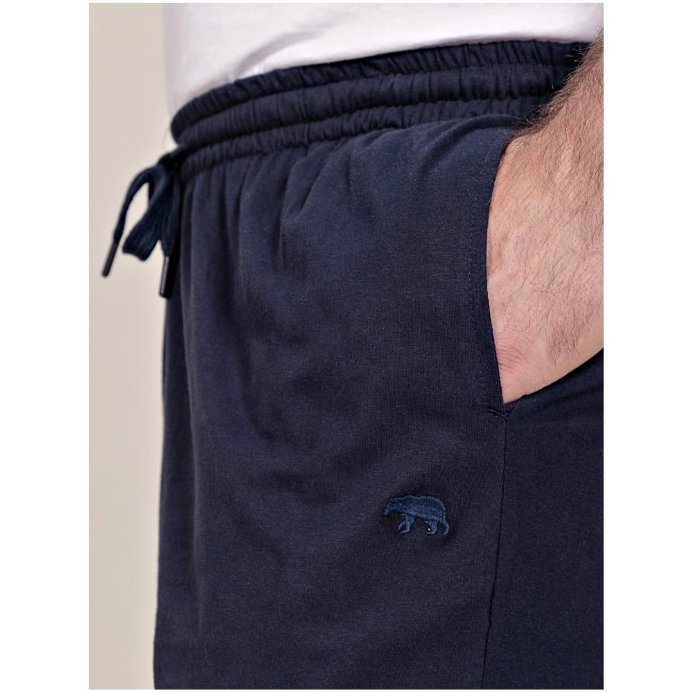 D555 Big Mens Loungewear Pyjama Trousers 2 Pack Navy Check and Plain MARVIN