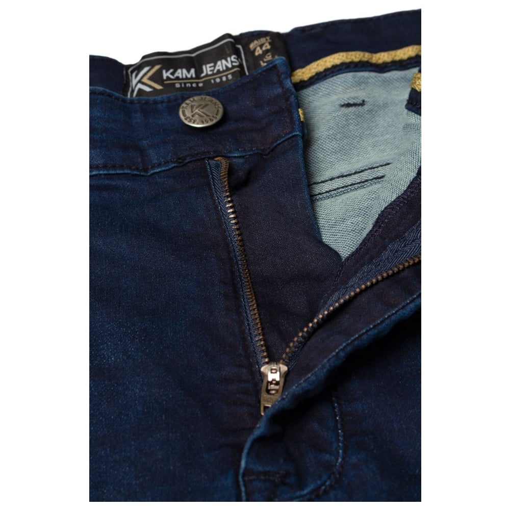 KAM JACOB Stretch Fit Knitted Denim Fashion Jeans MIDNIGHT