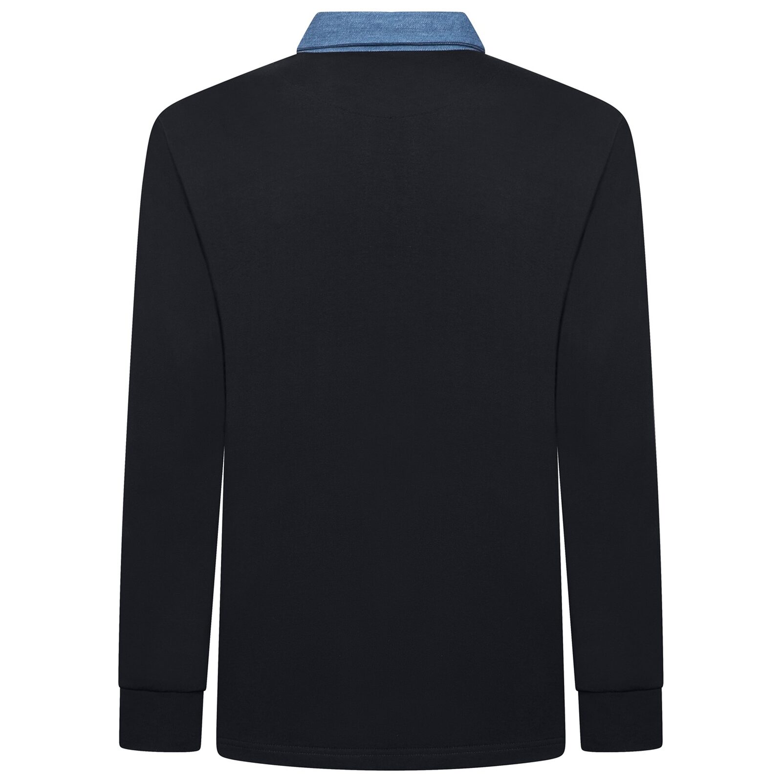 2XL to 8XL KAM Long Sleeve Casual Rugby Polo BLACK KBS5560