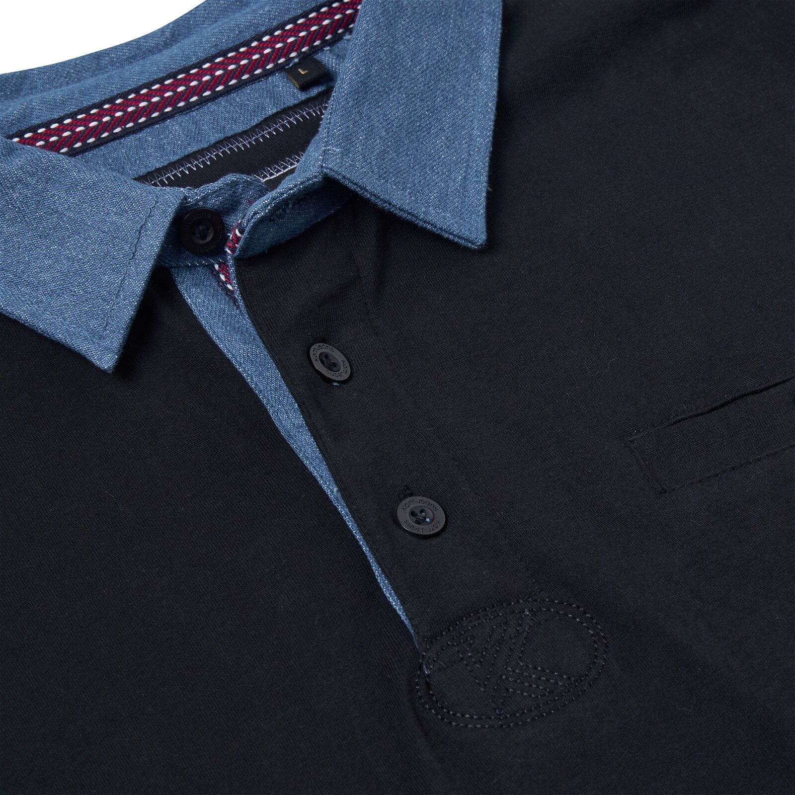 2XL to 8XL KAM Long Sleeve Casual Rugby Polo BLACK KBS5560