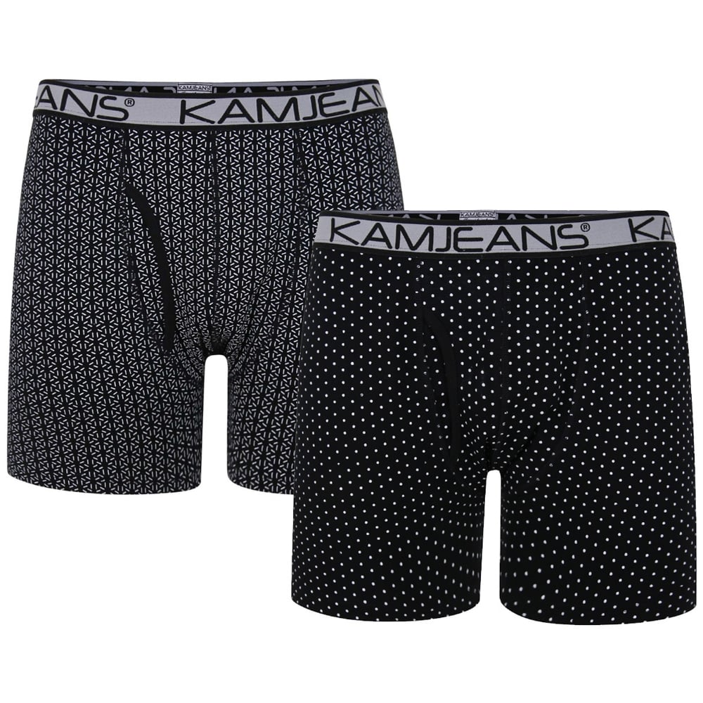 KAM Twin Pack Jersey Printed Boxers KBS810 is a 2-Pack of Printed Stretch Cotton boxer shorts designed big men in larger sizes 2XL 3XL 4XL 5XL 6XL 7XL 8XL