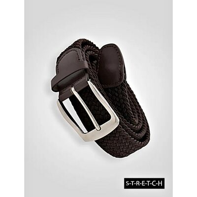 D555 MALCOLM Stretch Braided Belt DARK BROWN NEW Seasonal Colour D555