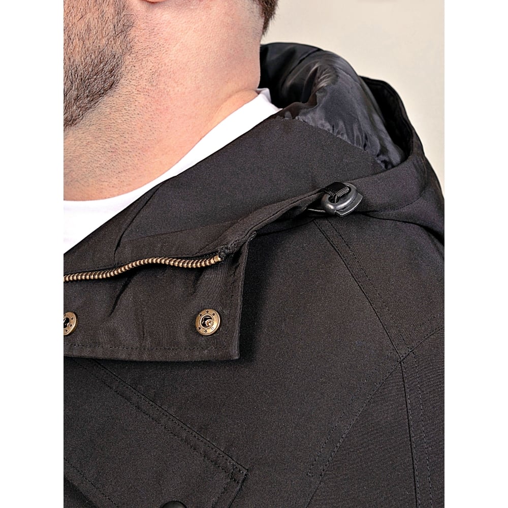 D555 RONNIE Waterproof Hooded Padded Jacket BLACK